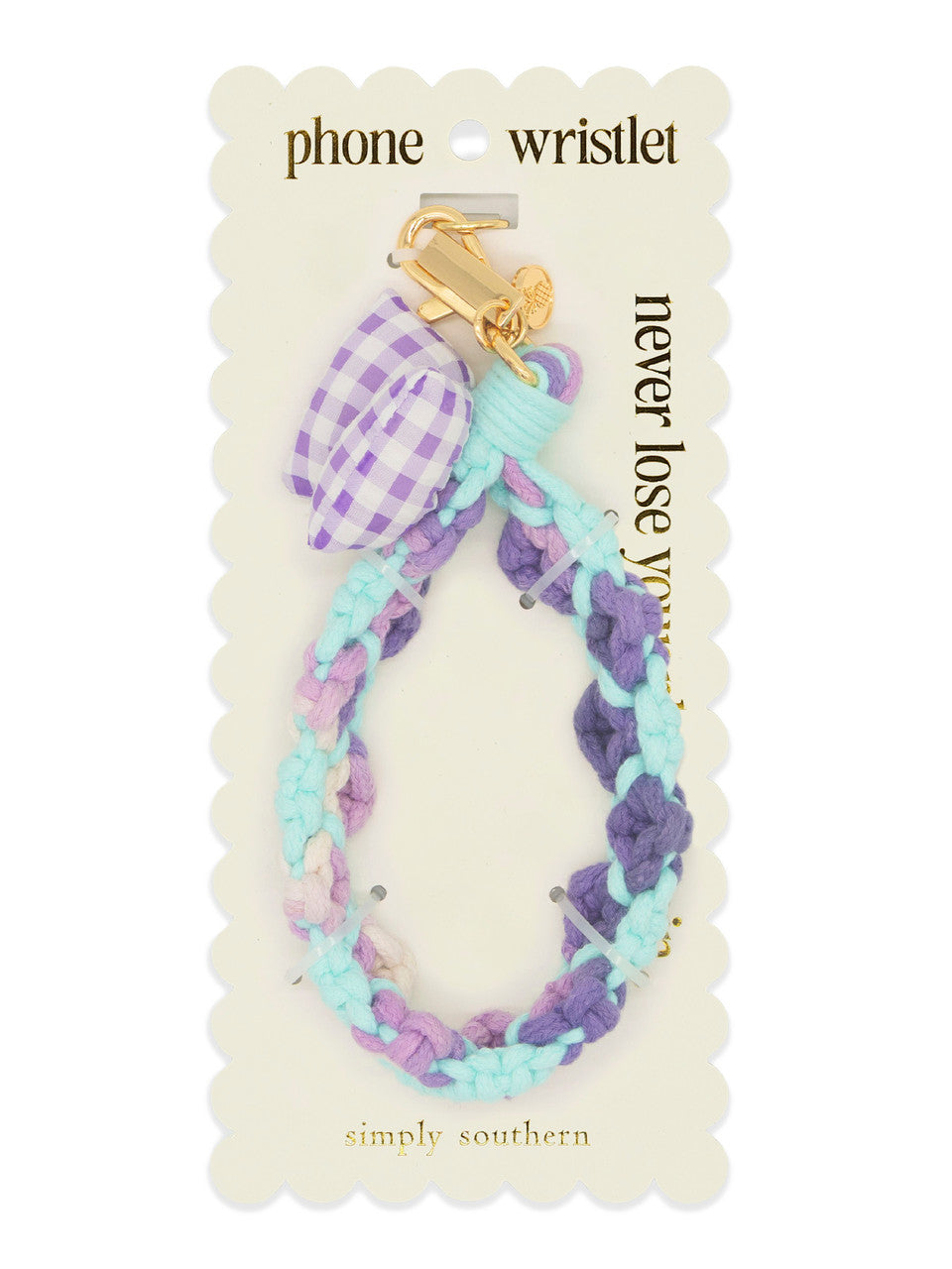 Phone Wristlet-Purple Bow
