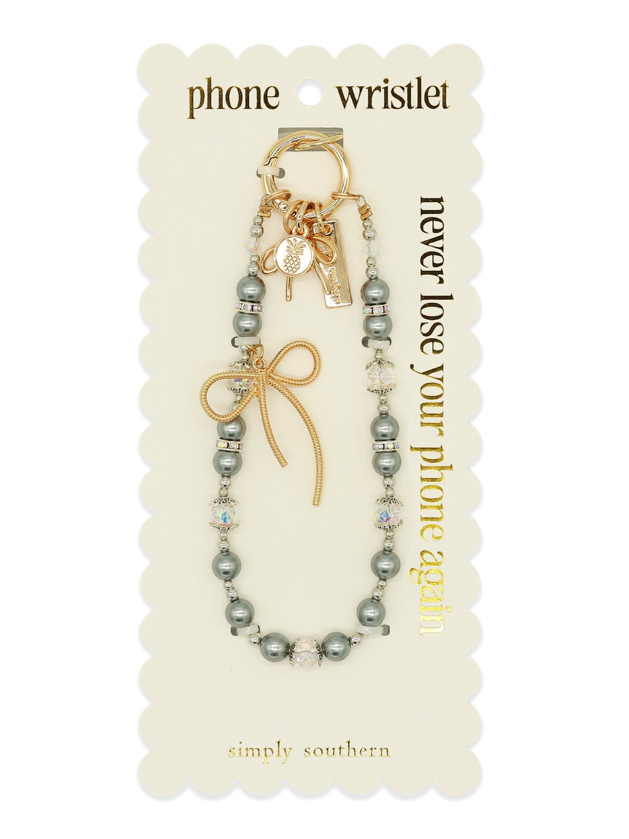 Phone Wristlet-Grey Pearl