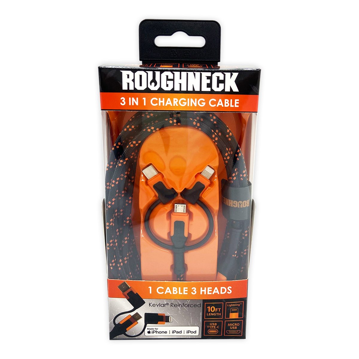Roughneck 3-IN-1 10ft Charging Cable