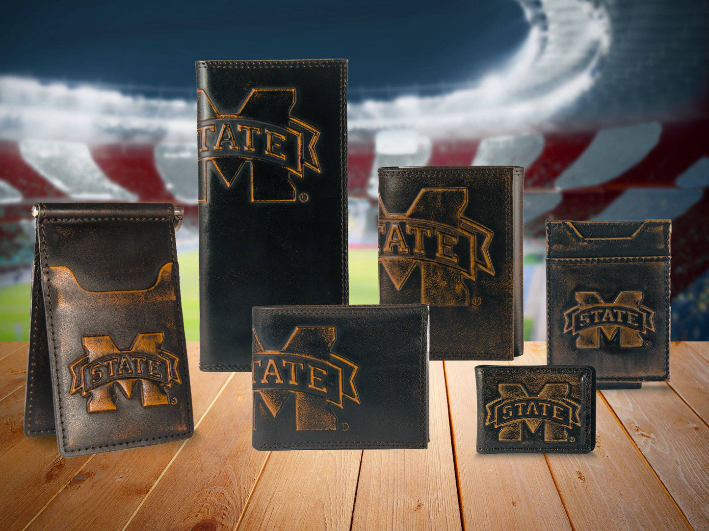 Mississippi State Bulldogs Burnished Leather Secretary Wallet