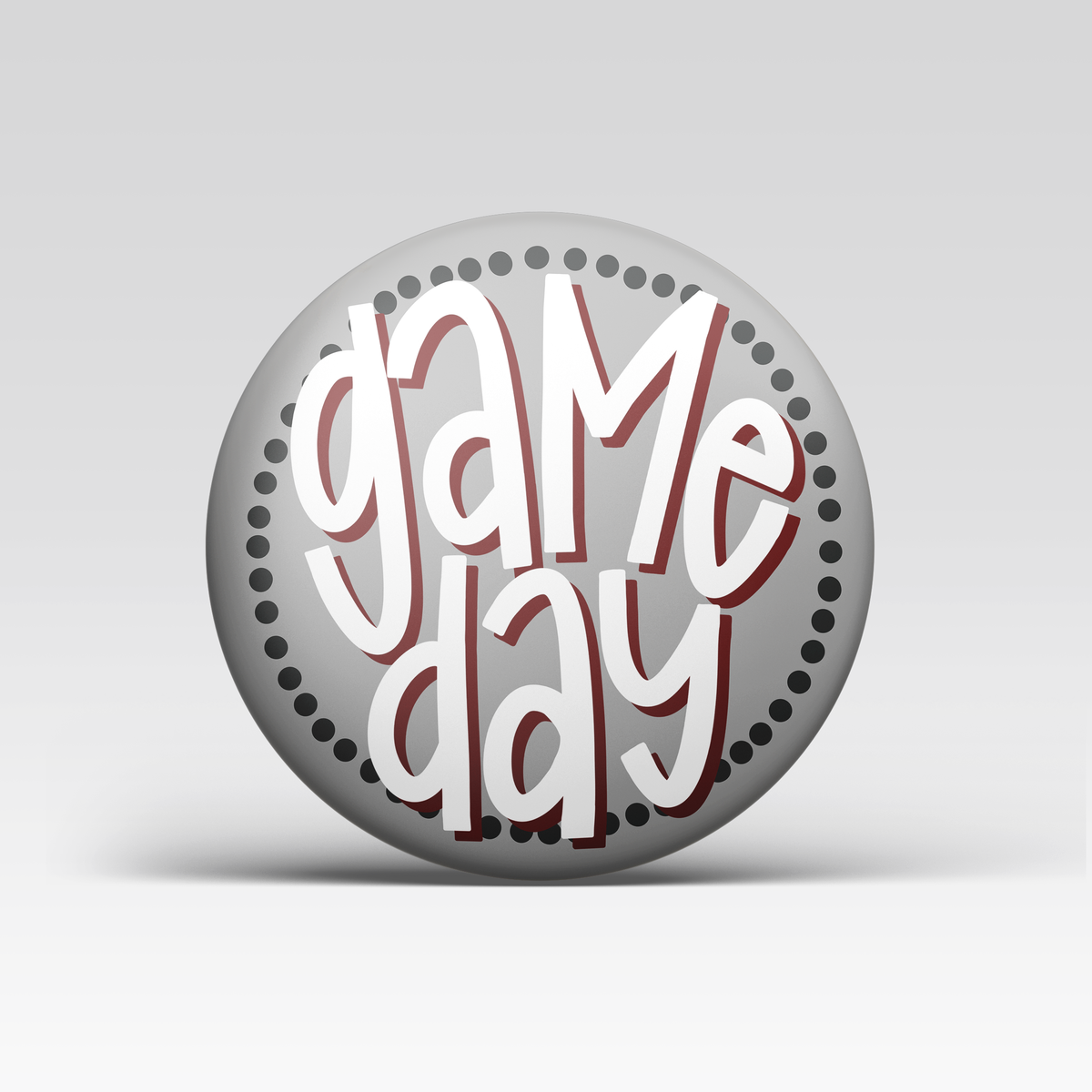 Maroon Game Day Polka Dots Tailgate Buttons | Game Day Pins