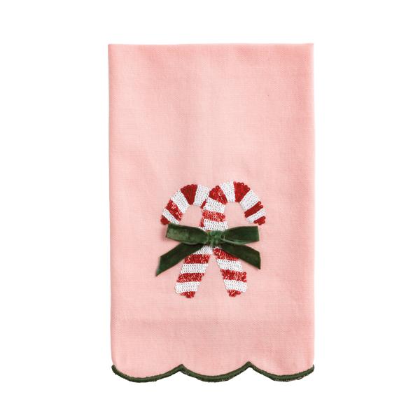 Candy Cane Sequin Towel