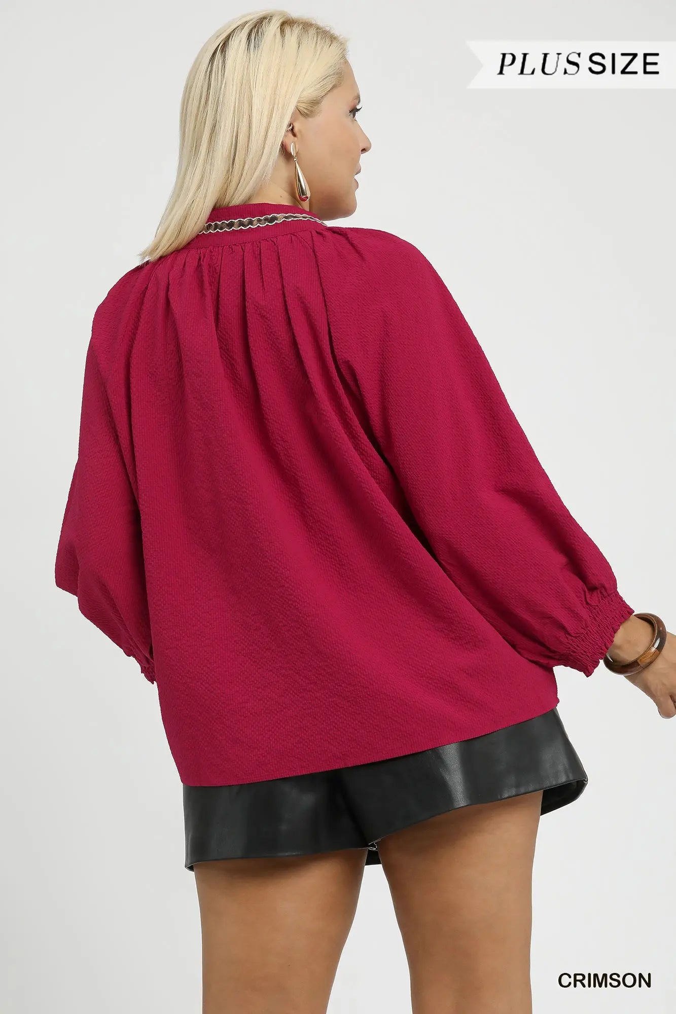 Patterned Collared Top