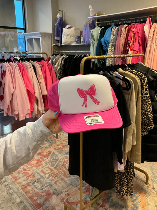 Pink Bow Trucker Hat