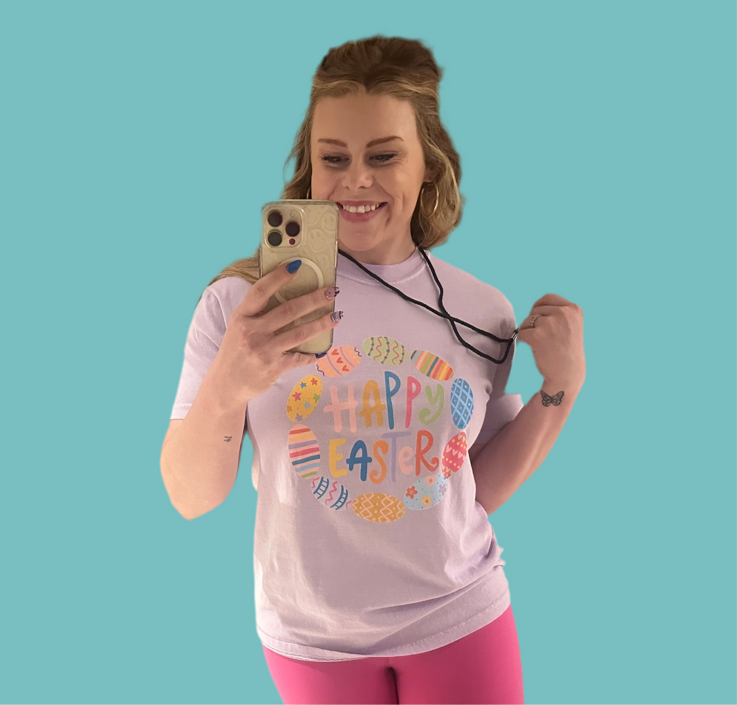 Happy Easter Wreath Orchid Tshirt