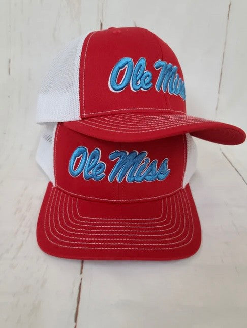 Script Ole Miss Puff Cap Red