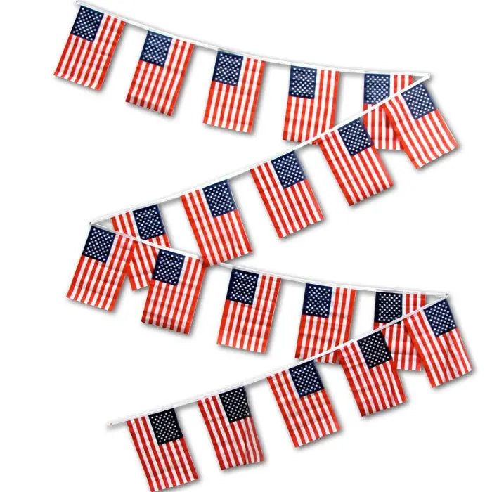 30ft String Flag Set of 20 USA Flags