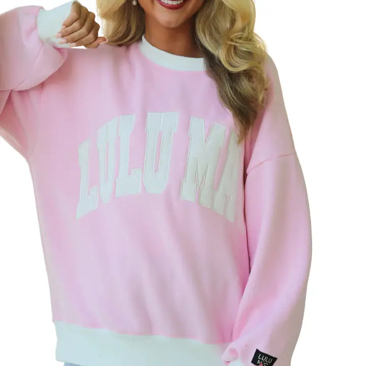 LULUMAS COLORBLOCK PINK/WHITE SWEATSHIRT