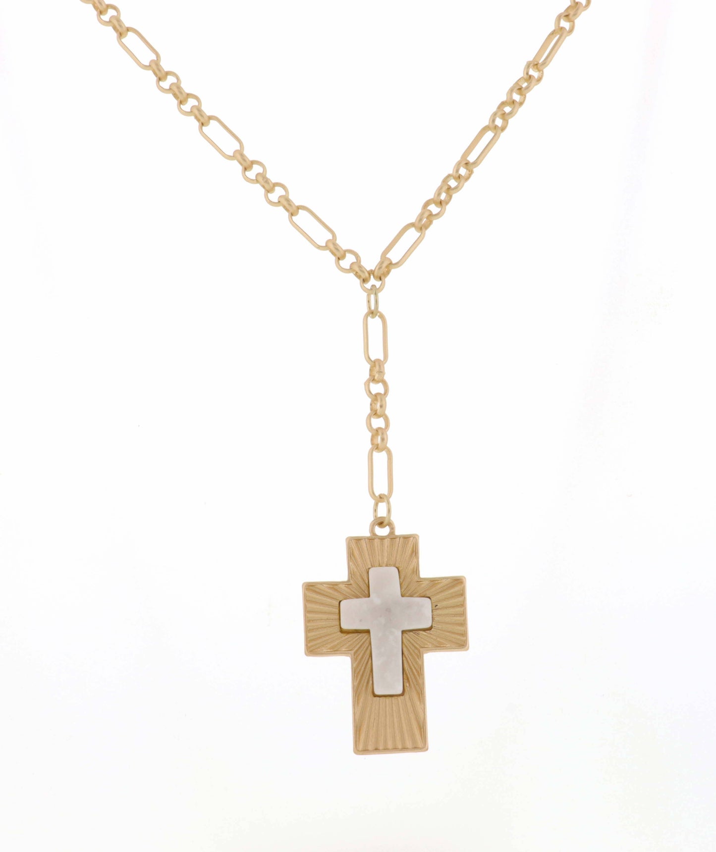 18"-32" Cross with Clear Cross Stone Necklace