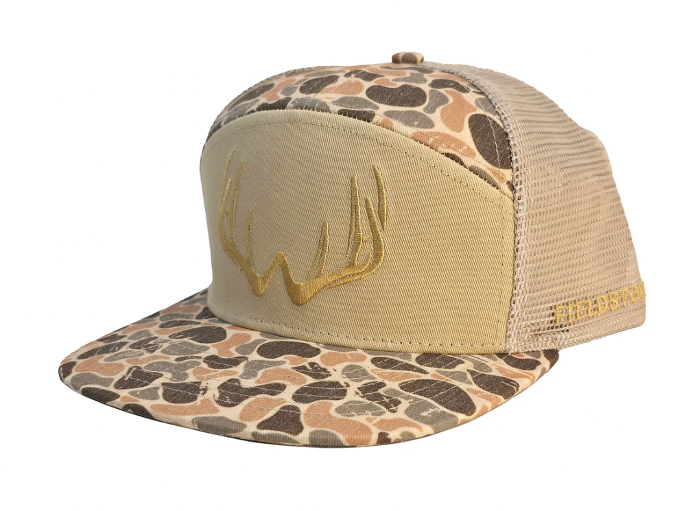 7 Panel Brown Backwoods Rack 3D Puff Logo Hat