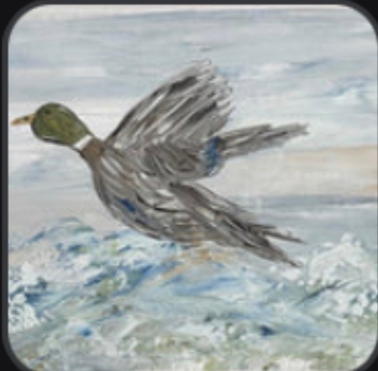 Flying Duck Framed Art 12x18