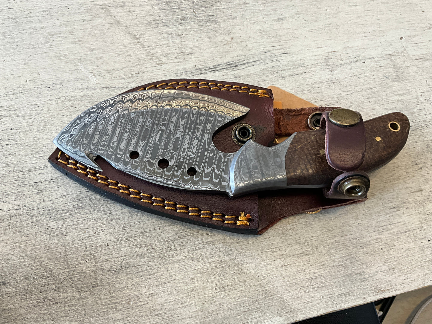 Damascus steel Gut hook TD-025
