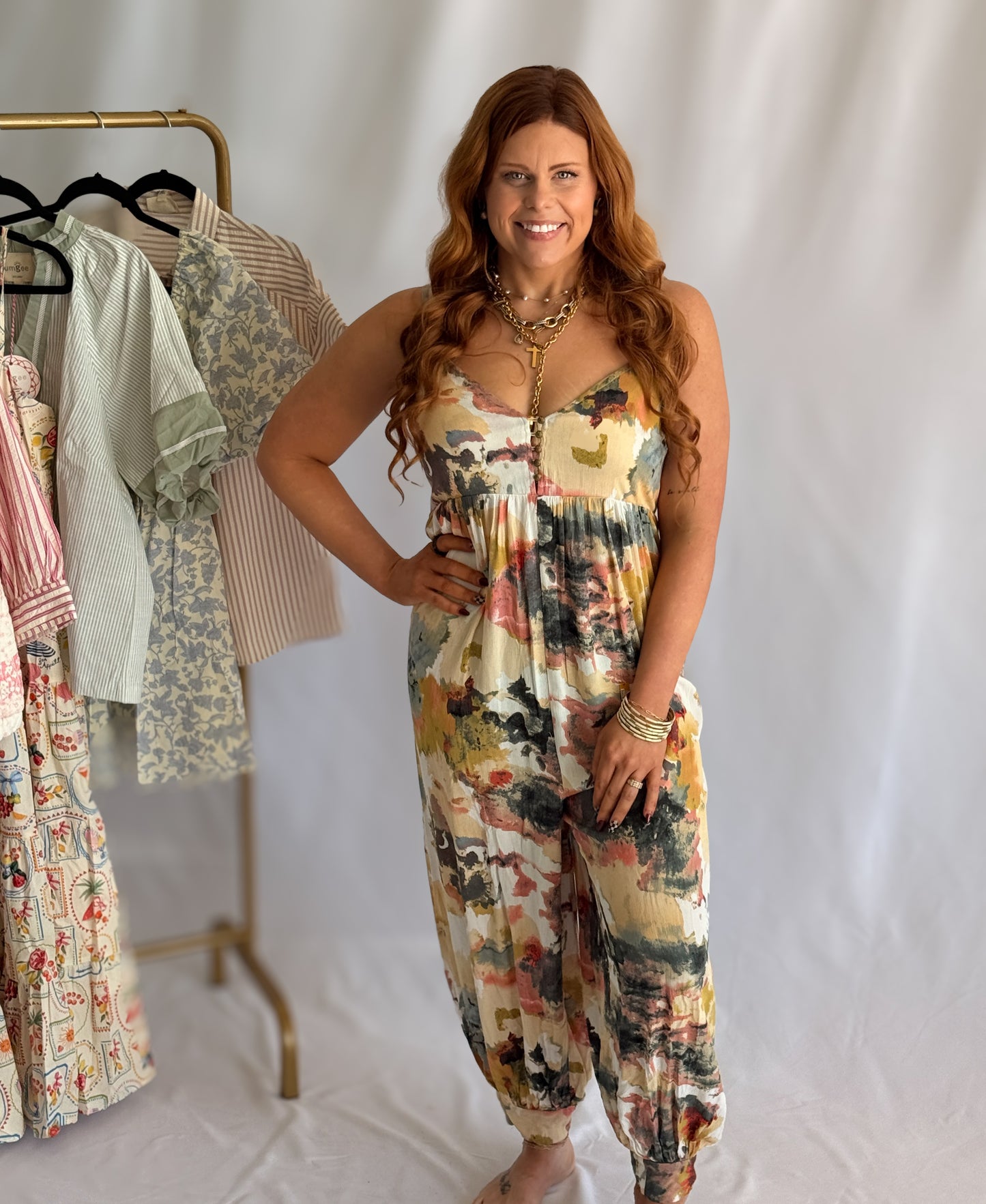 Sleeveless Tie Dye Jumpsuit