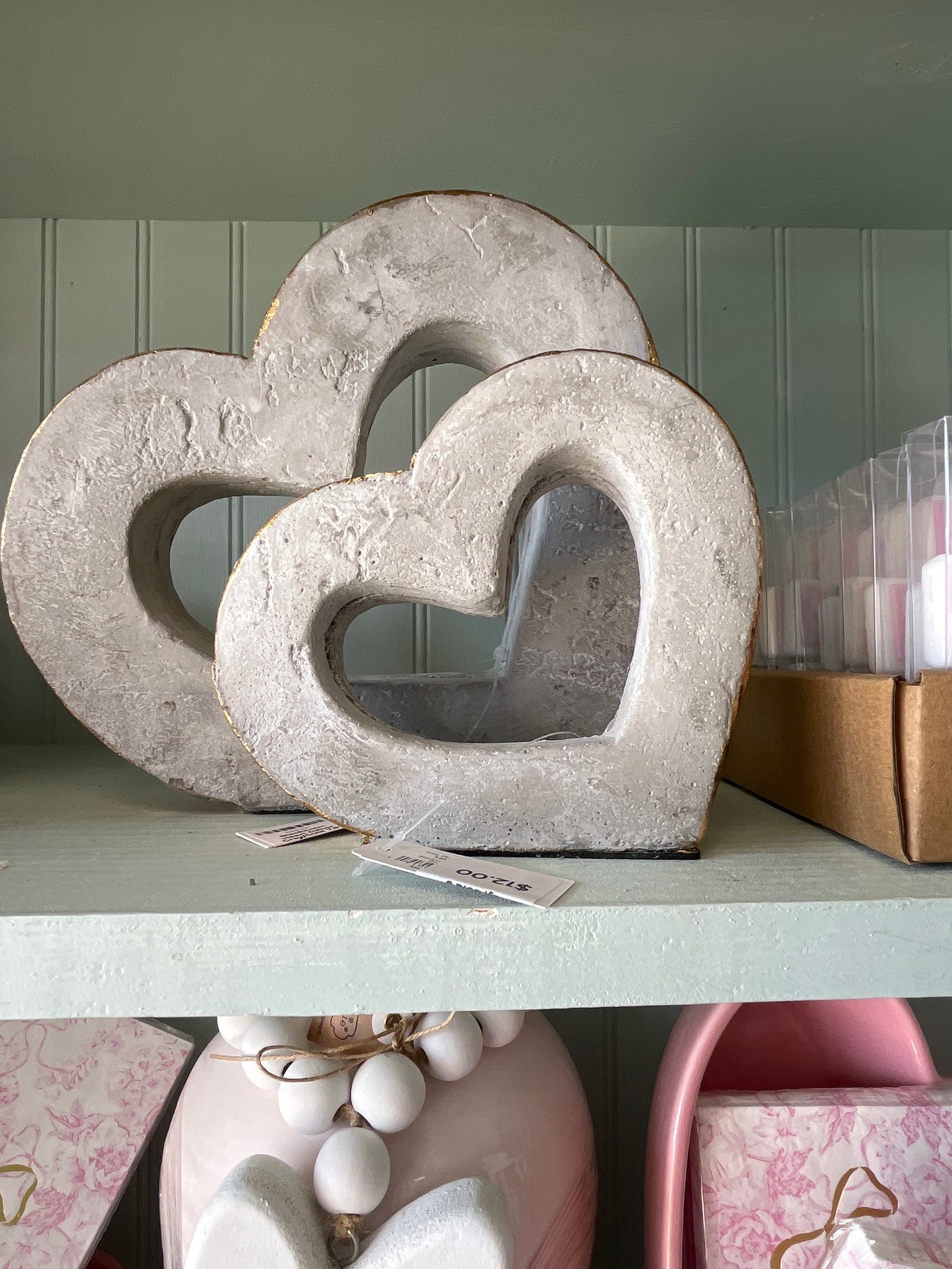 Stockholm Heart Decor Gray/Gold 5"