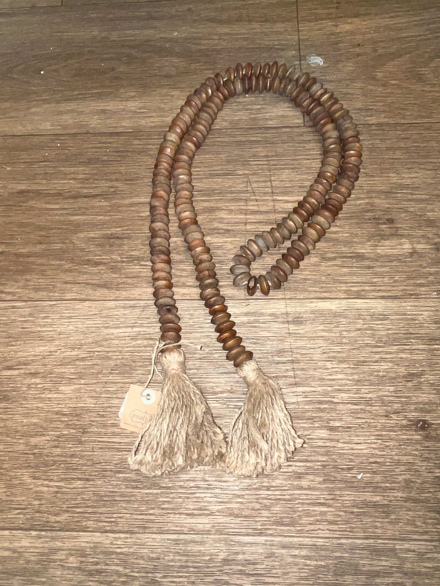 BROWN WOOD BEAD GARLAND