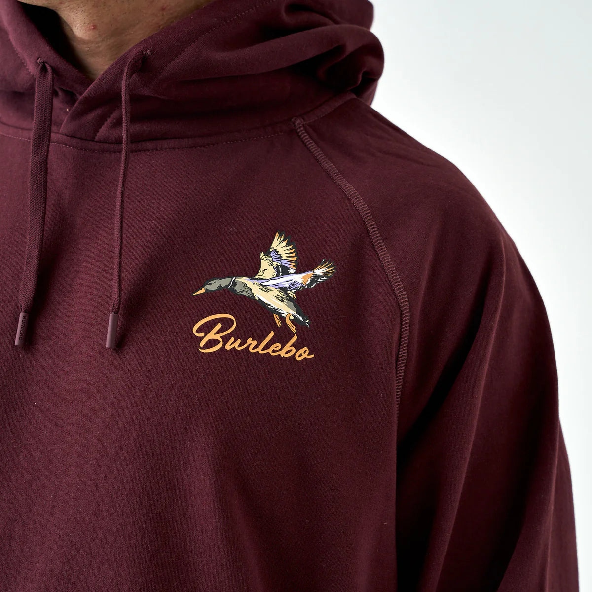 Fleece Hoodie- Pintail Triangle Duck Maroon