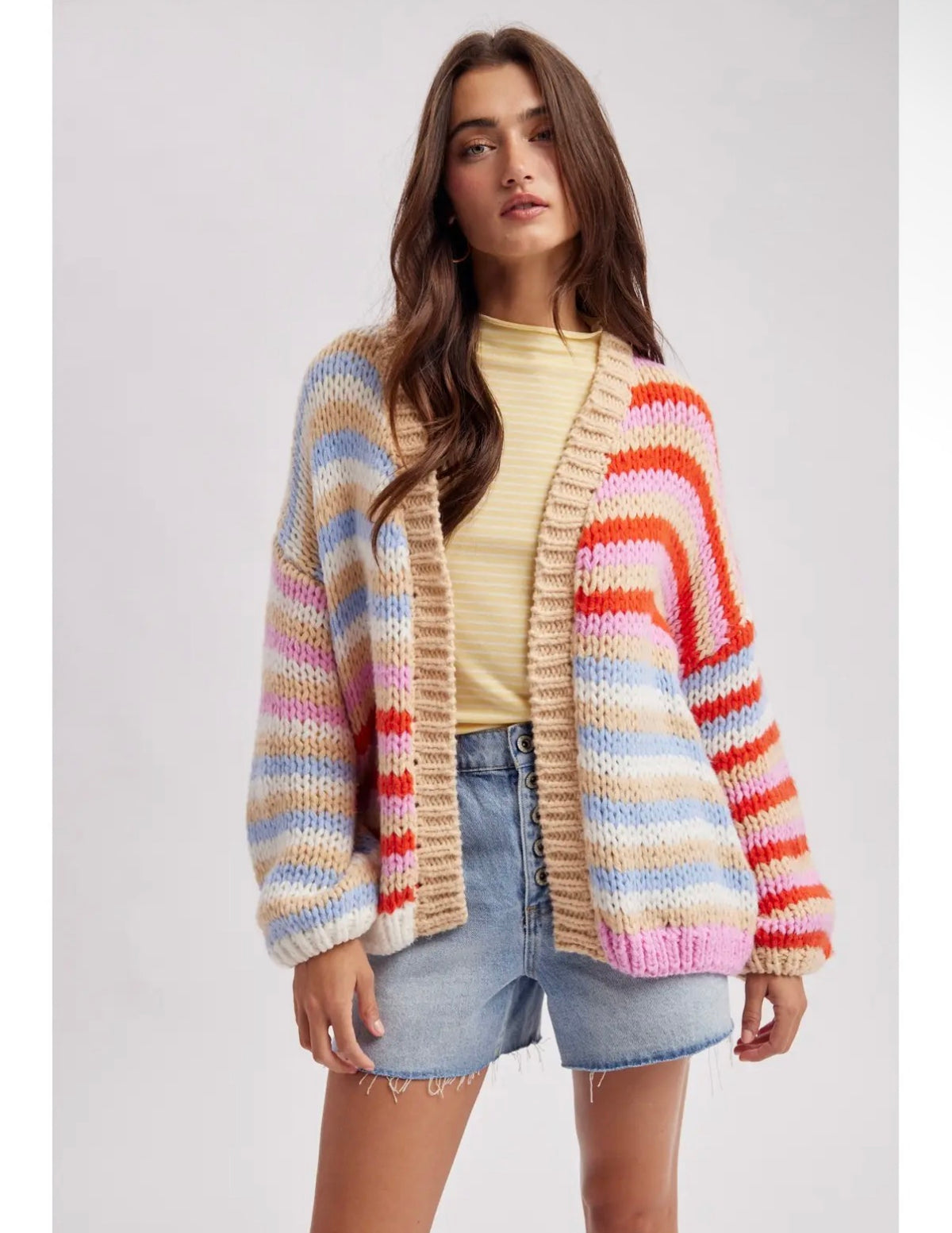 Multi Stripe Sweater Cardigan