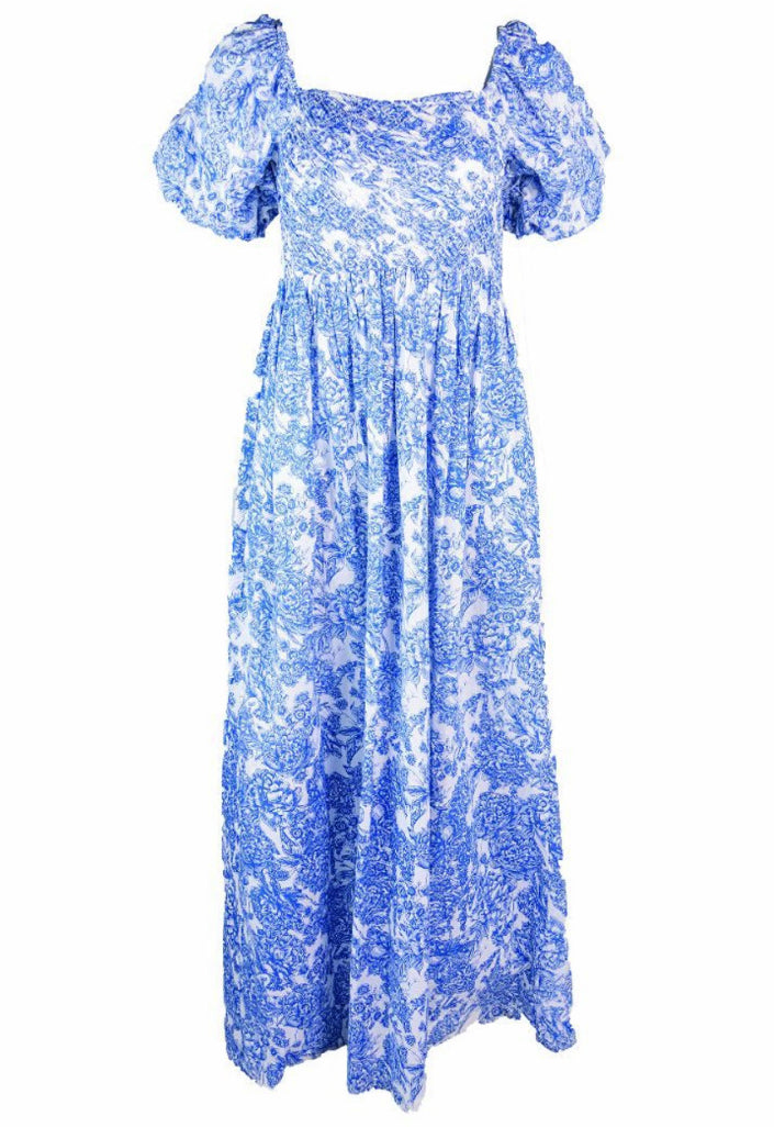 Blue & White Smocked