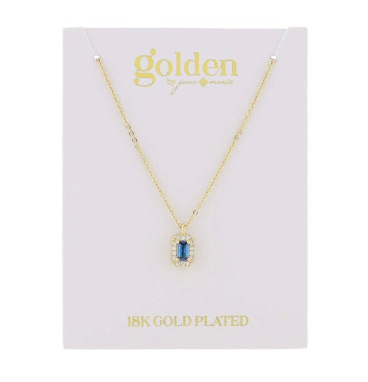 Gold Baguette W/ Mini Crystal Necklace