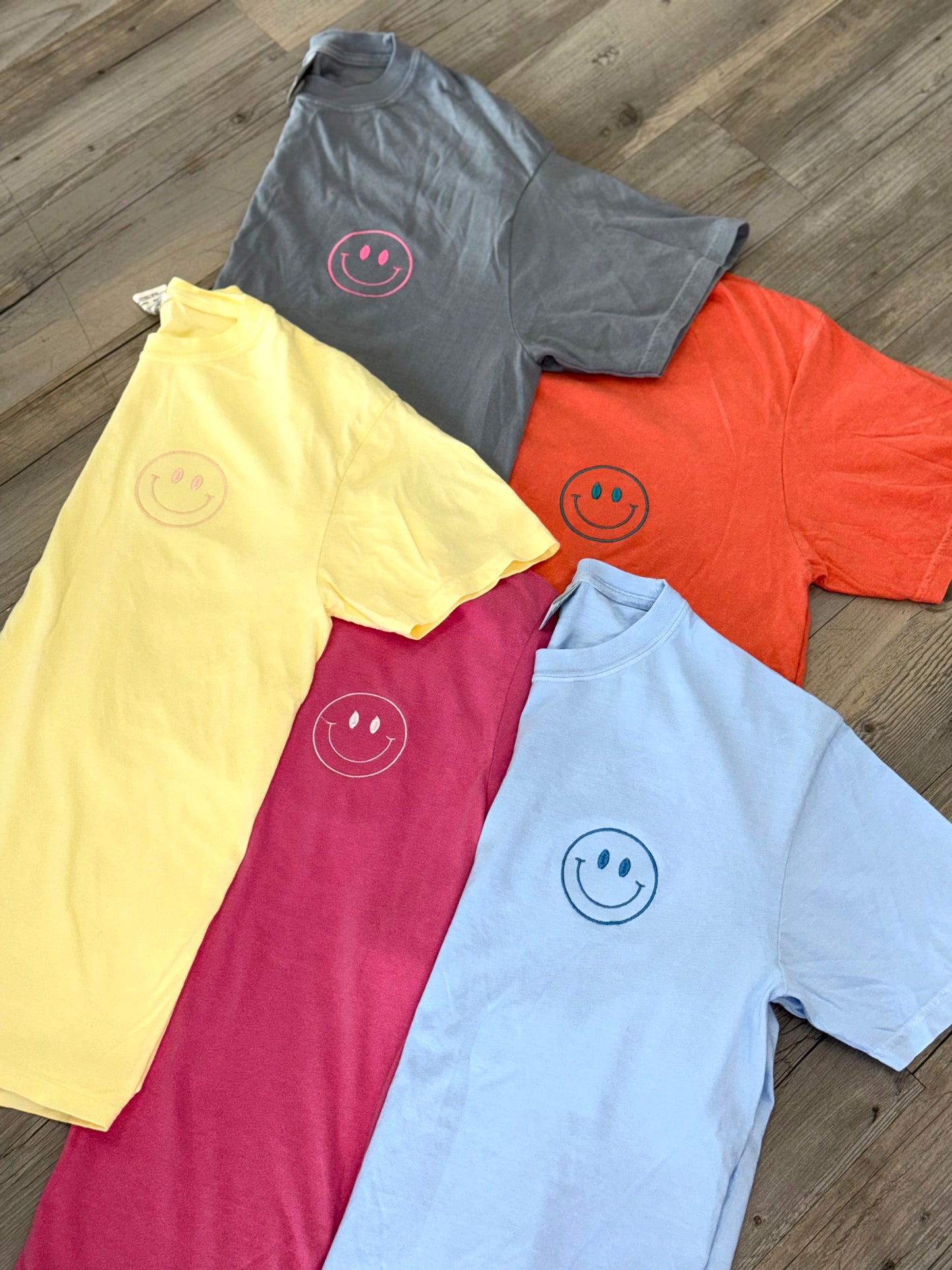Mystery Embroidered Smiley Tee