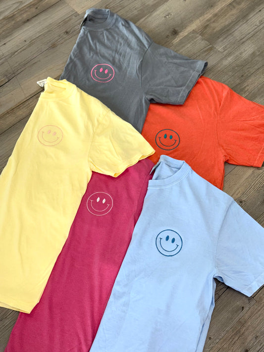 Mystery Embroidered Smiley Tee