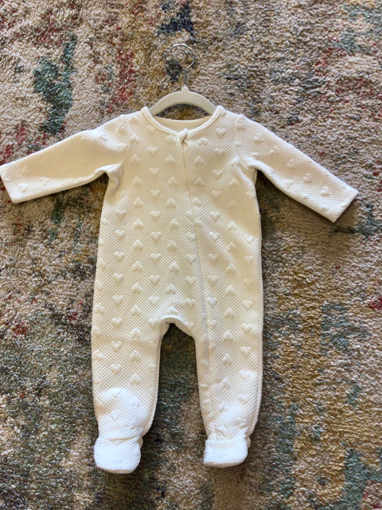 Quilted Heart Sleeper-Ivory