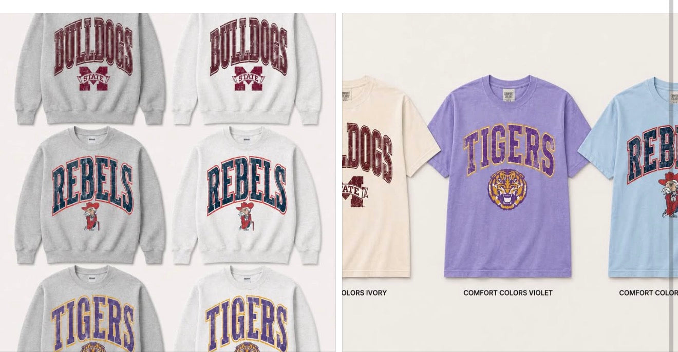 SEC mascot grunge sweatshirt plus