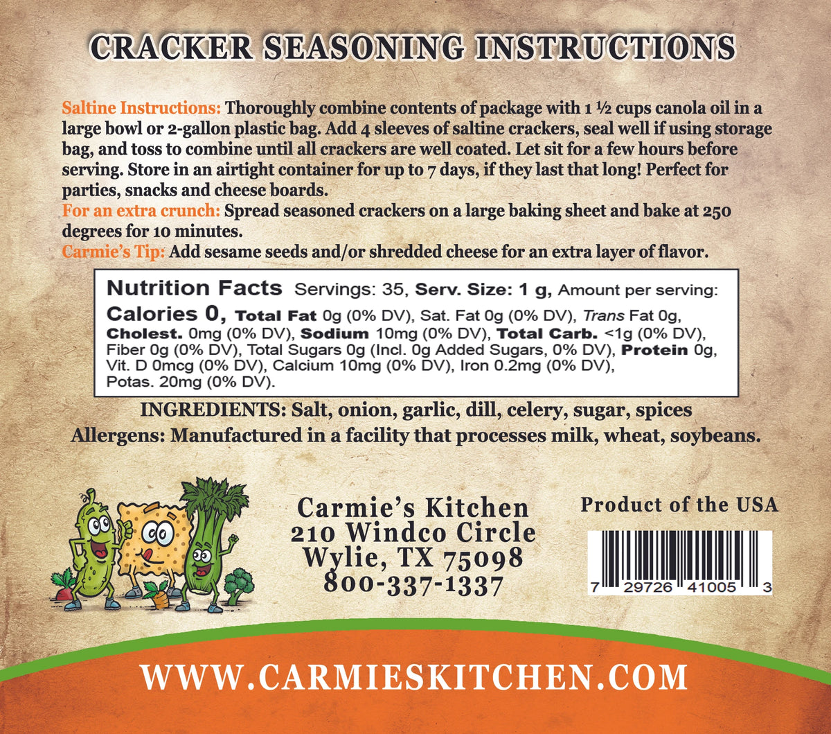 Garden Dill Cracker Seasoning Mix