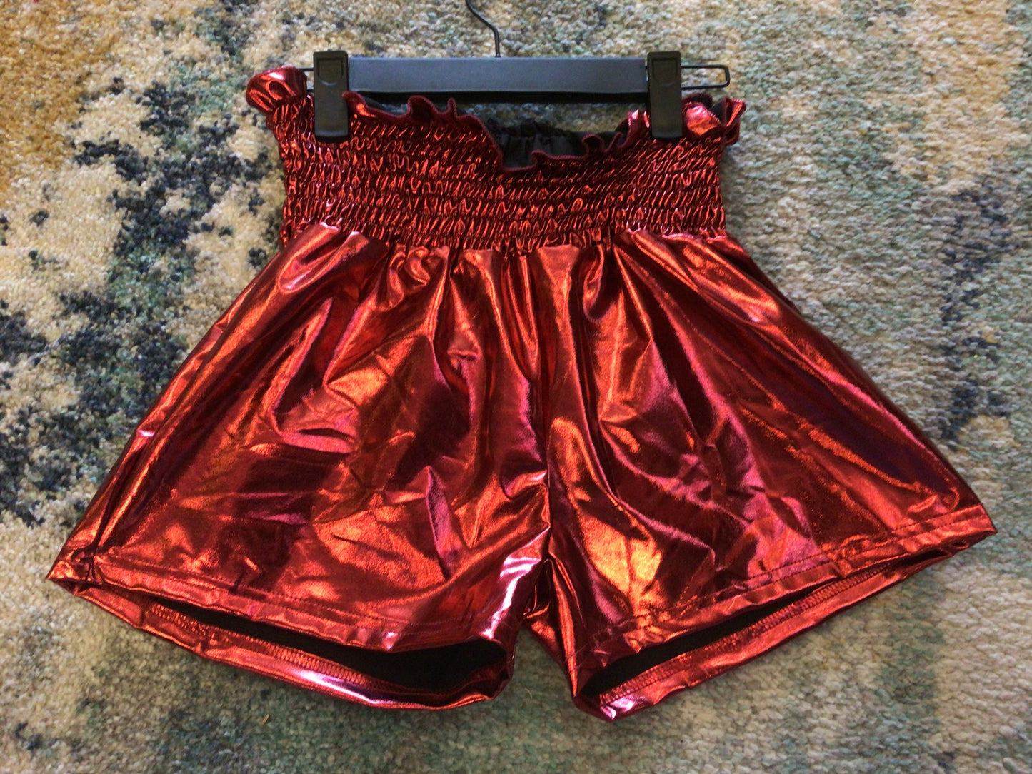 Youth Maroon Metallic Swing Shorts
