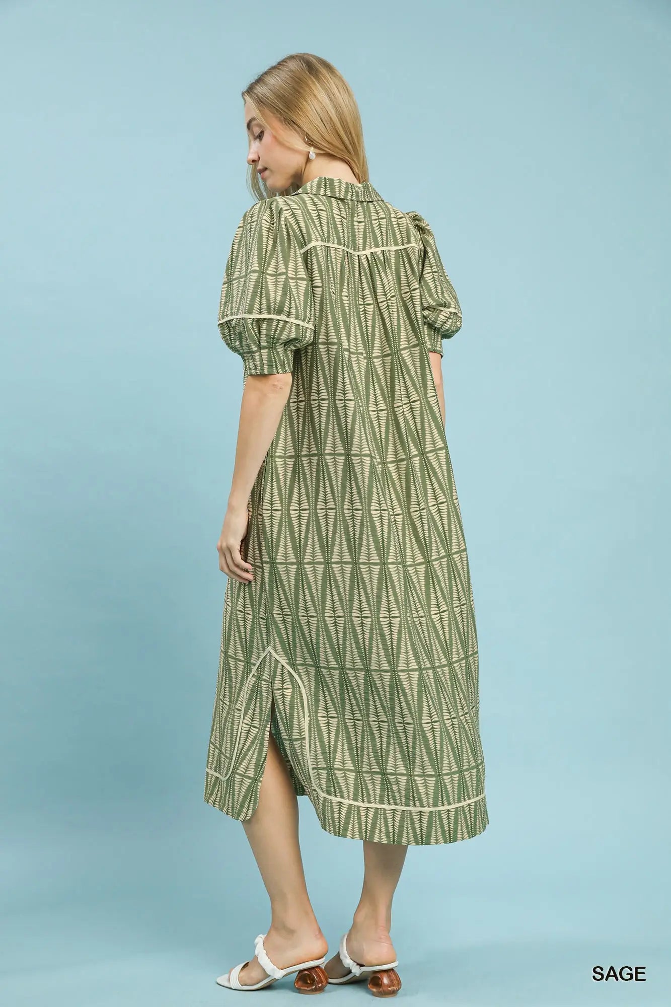Geometric Print Midi Dress