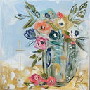Beautiful Day Floral Framed Art 18x18