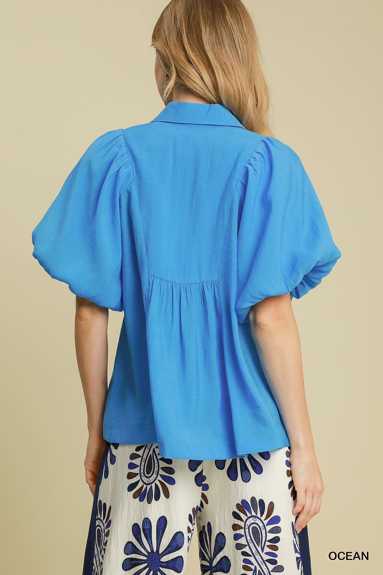 Exaggerated Bubble Sleeve Top