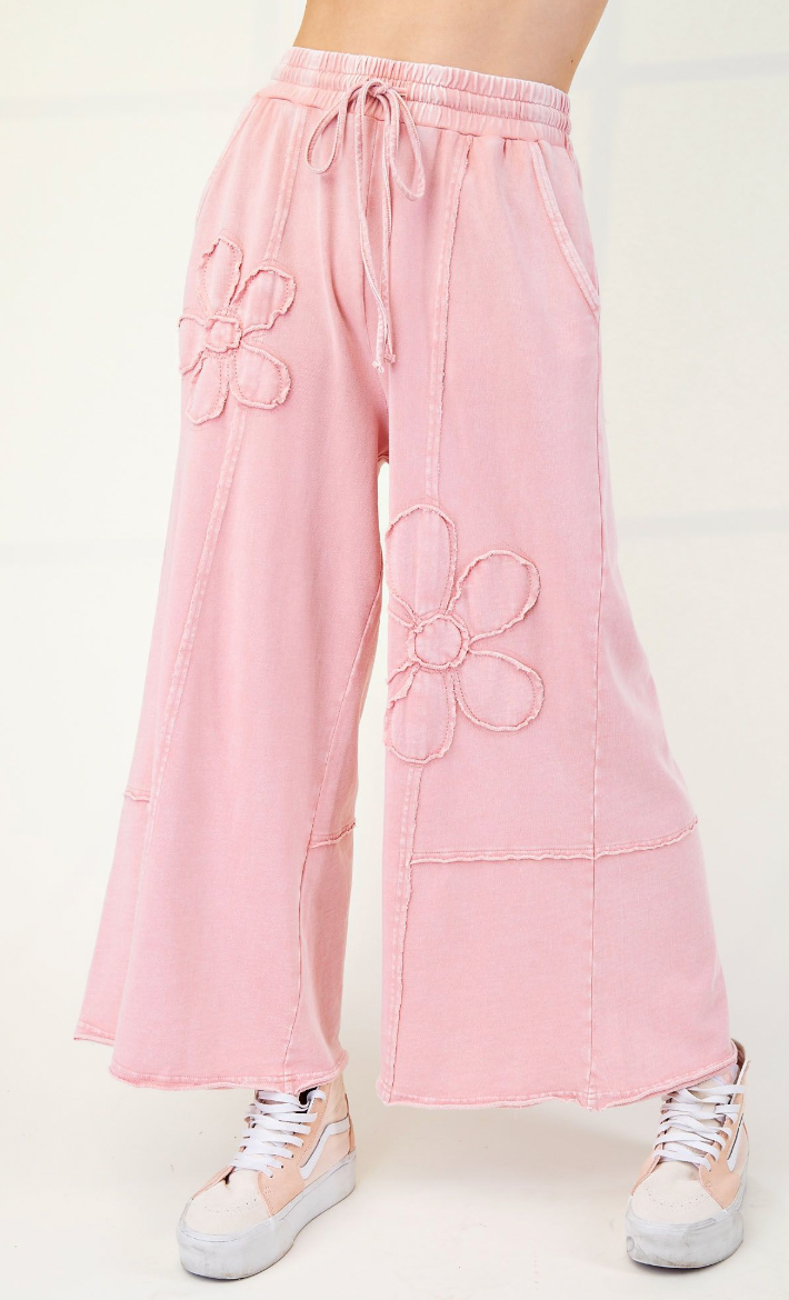 Flower Mineral Washed Pants