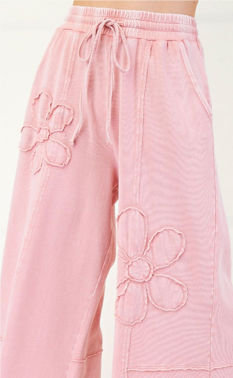 Flower Mineral Washed Pants