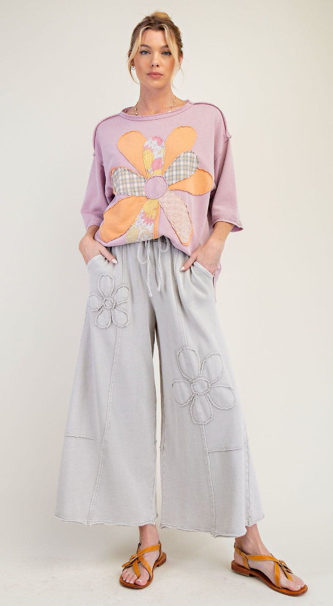 Flower Mineral Washed Pants
