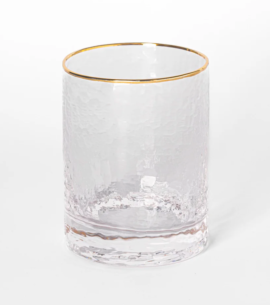 Glass Cocktail Hammered Clear