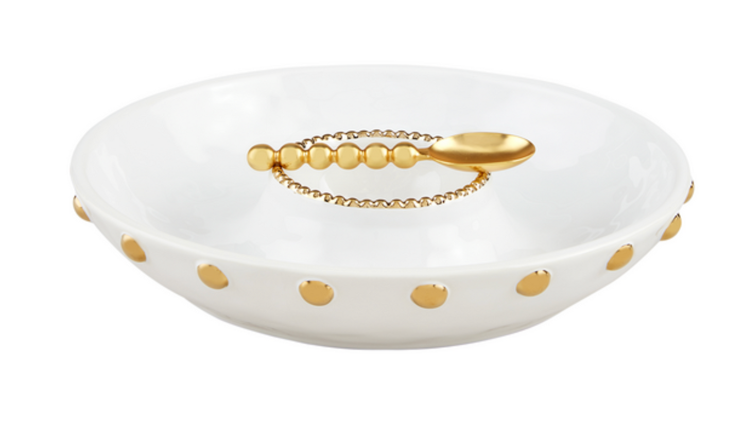 Gold Bead Chip & Dip Server