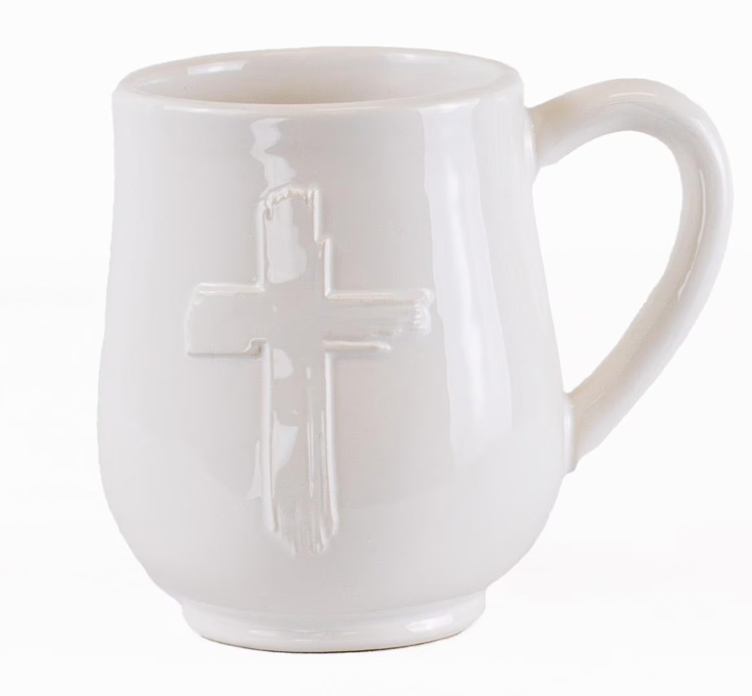 Cross Embossed Coffee Mug 18oz