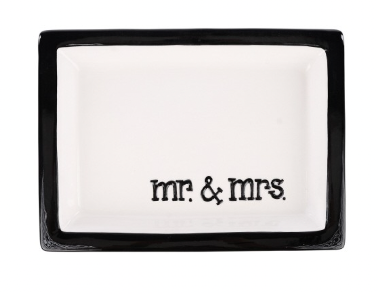 Mr. and Mrs. Trinket Tray B/W