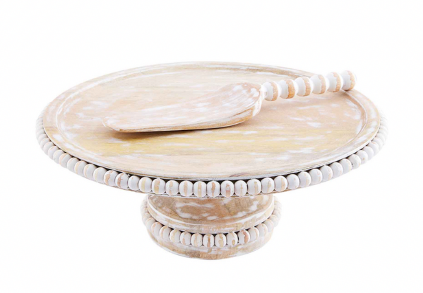 Wood Beaded Cake Stand