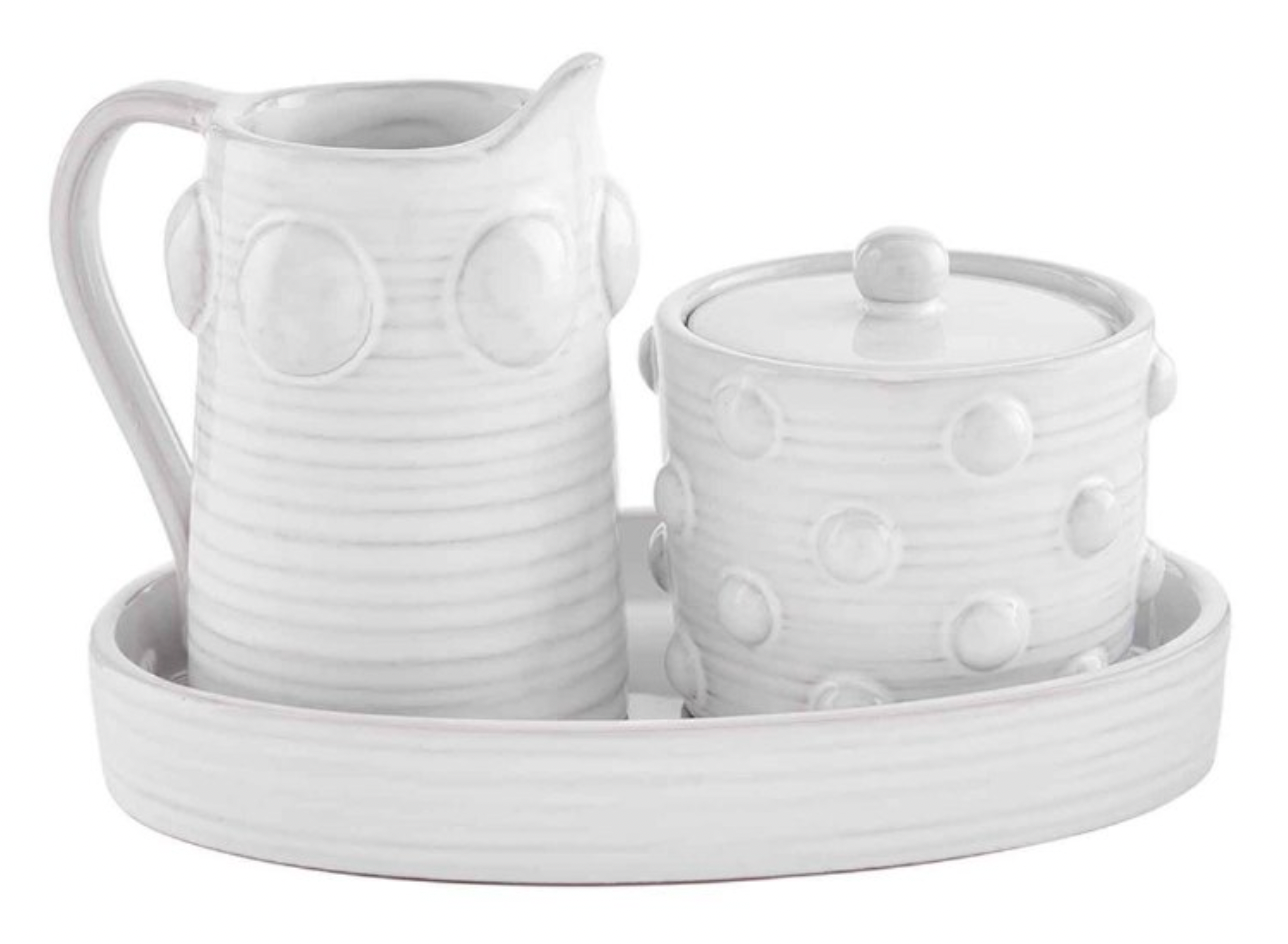 Beaded Cream & Sugar Set