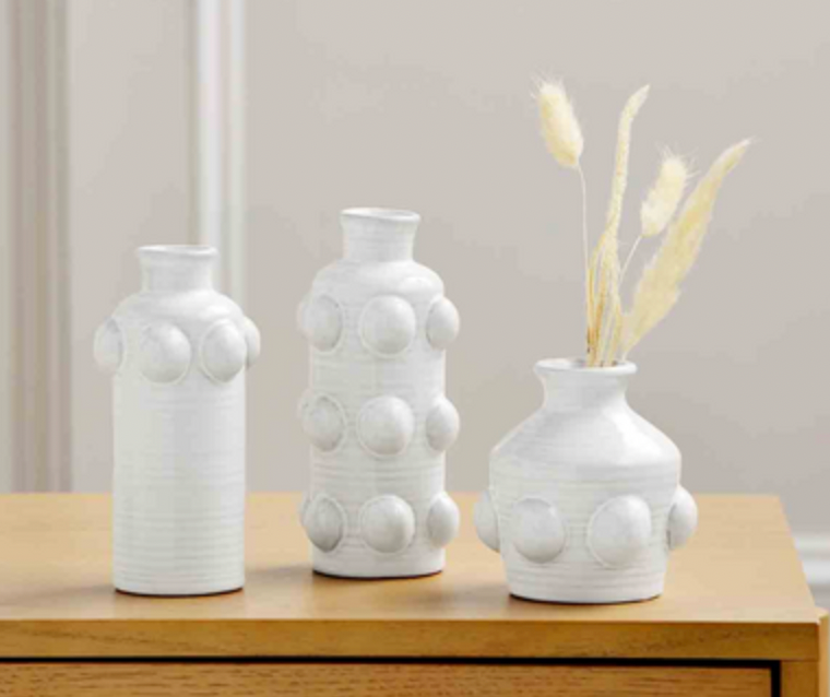 Short Beaded Stem Vase