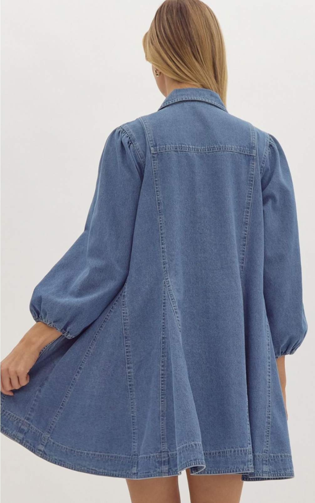 Collared Denim Mini Dress