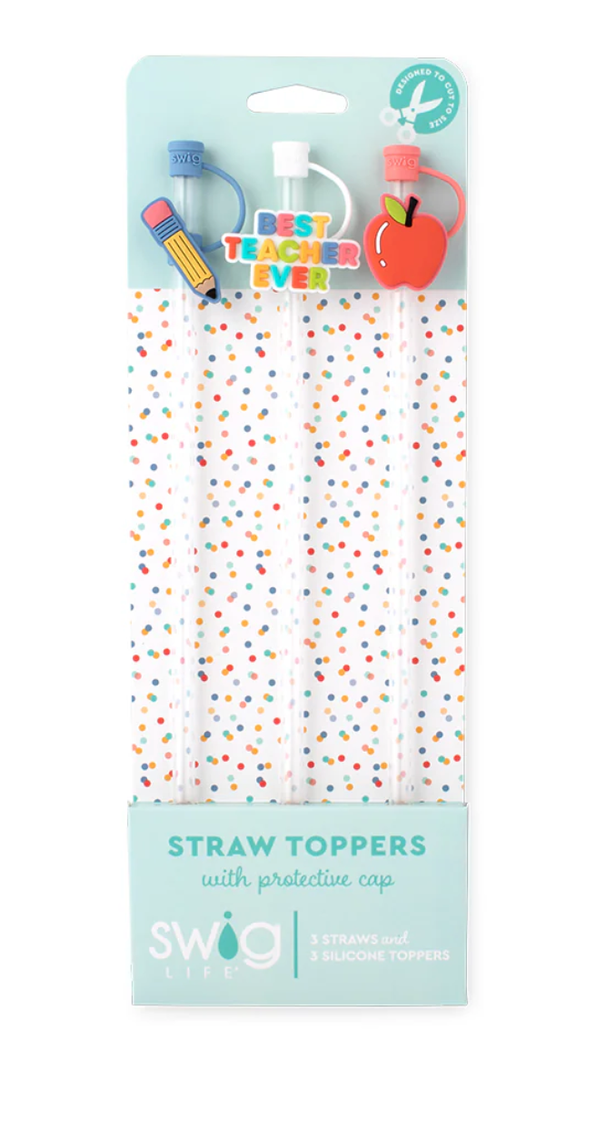 Teacher Life Straw Topper Set