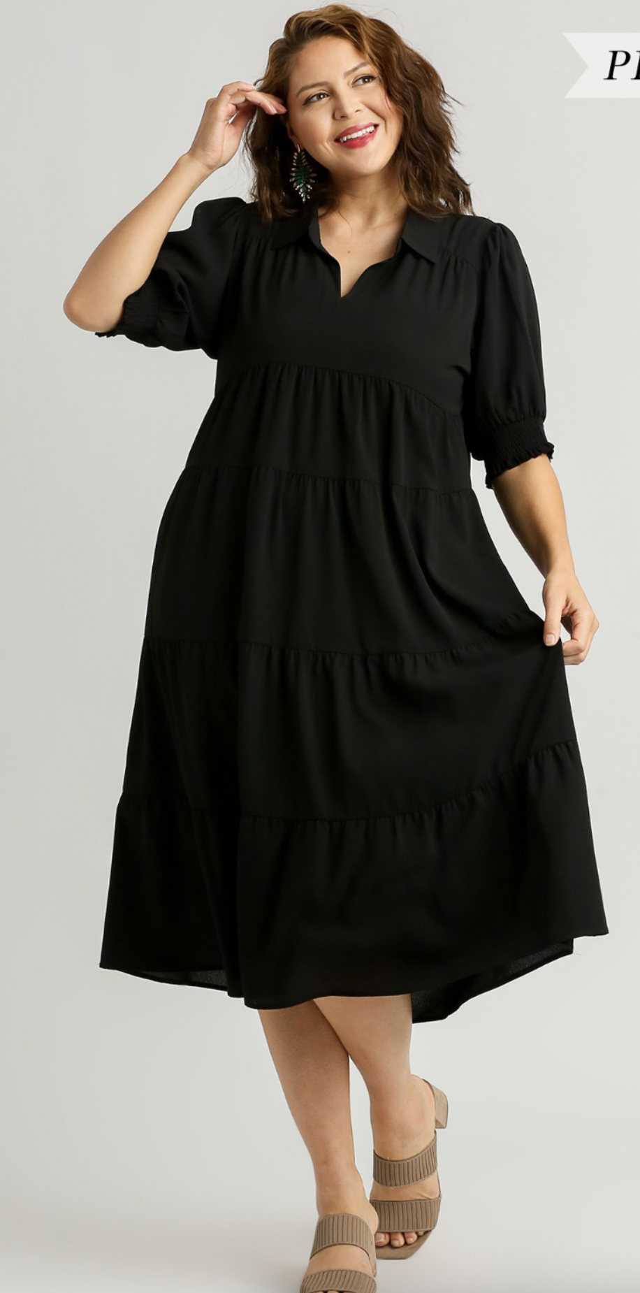 Collared Tiered Maxi Dress