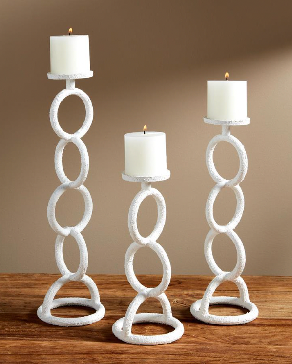 White Chain Link Candlesticks