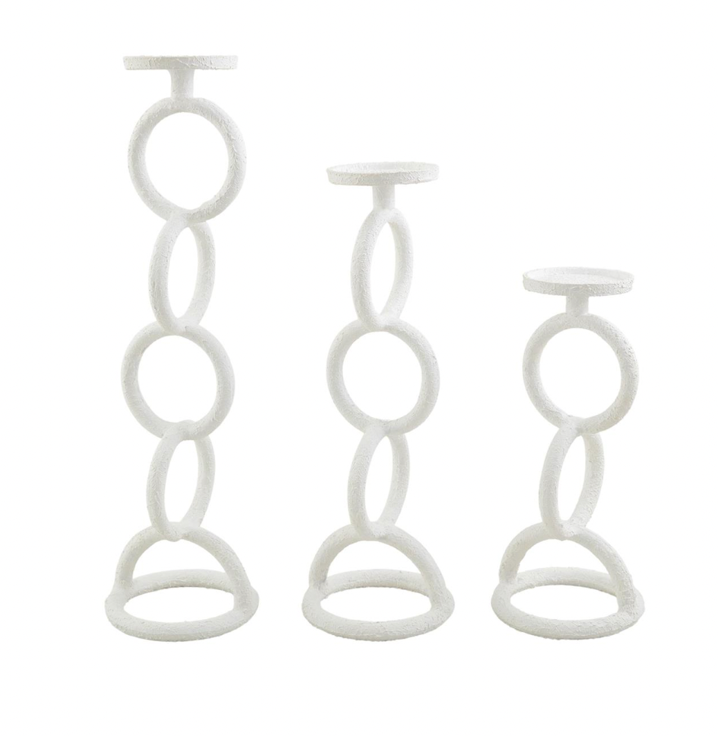White Chain Link Candlesticks