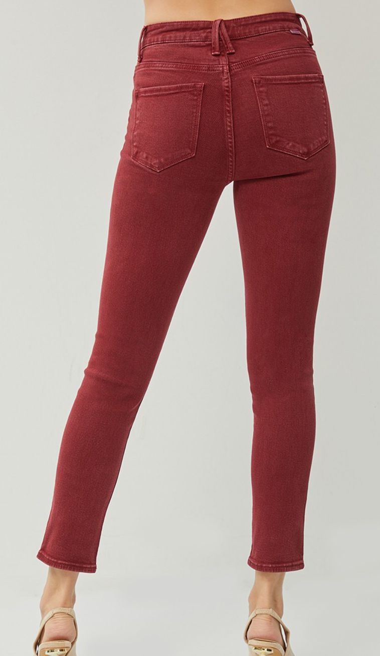 Wine Skinny Jeans