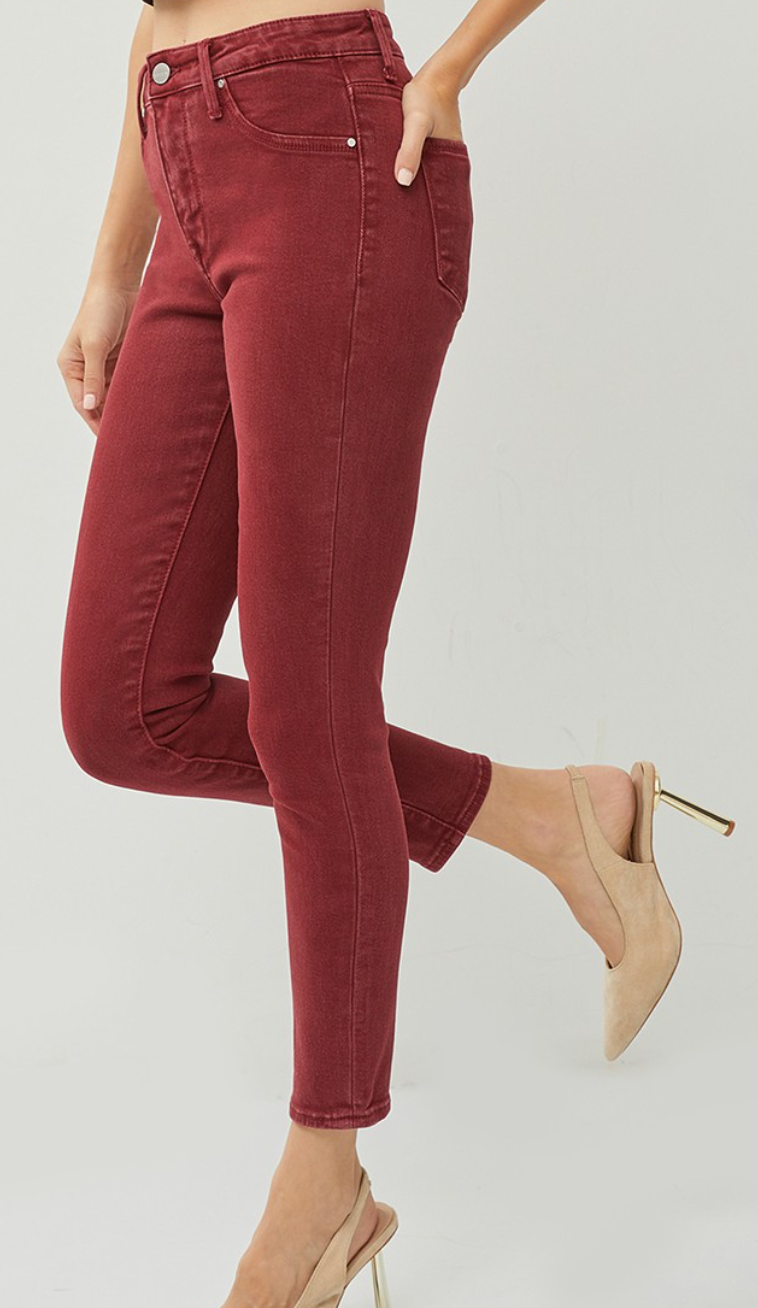 Wine Skinny Jeans