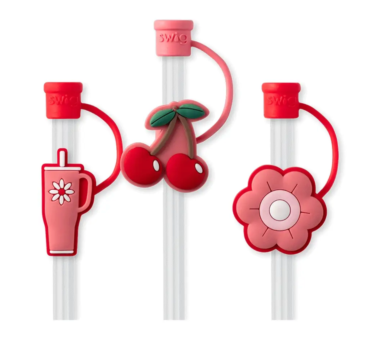 Swig Straw Topper Set-Cherry Pie